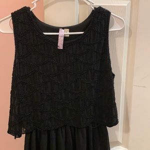 Black Beaded Top Dress